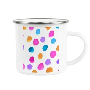 Watercolor dots, Κούπα Μεταλλική εμαγιέ λευκη 360ml