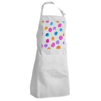 Watercolor dots, Ποδιά Σεφ Ολόσωμη Ενήλικων (με ρυθμιστικά και 2 τσέπες)