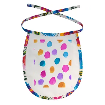 Watercolor dots, Σαλιάρα μωρού αλέκιαστη με κορδόνι Χρωματιστή