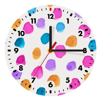 Watercolor dots, Ρολόι τοίχου ξύλινο (20cm)