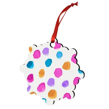 Watercolor dots, Στολίδι Χριστουγεννιάτικο στολίδι snowflake ξύλινο 7.5cm