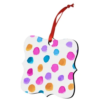 Watercolor dots, Στολίδι Χριστουγεννιάτικο στολίδι polygon ξύλινο 7.5cm