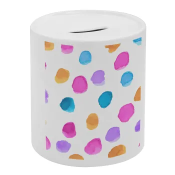 Watercolor dots, Κουμπαράς πορσελάνης με τάπα