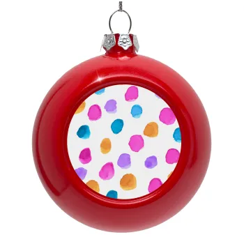 Watercolor dots, Στολίδι Χριστουγεννιάτικη μπάλα δένδρου Κόκκινη 8cm