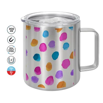 Watercolor dots, Mug Stainless steel double wall 300ml