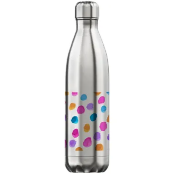 Watercolor dots, Μεταλλικό παγούρι θερμός Inox (Stainless steel), διπλού τοιχώματος, 750ml