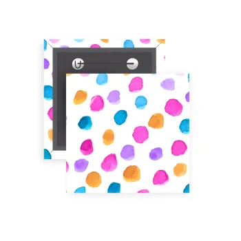 Watercolor dots, Κονκάρδα παραμάνα τετράγωνη 5x5cm