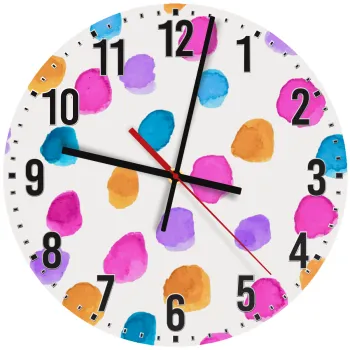 Watercolor dots, Ρολόι τοίχου ξύλινο (30cm)