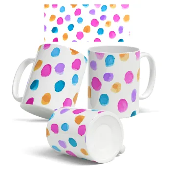 Watercolor dots, Κούπα, κεραμική, 330ml