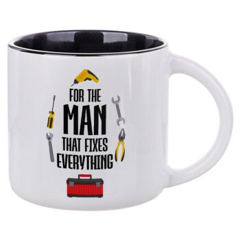 For the man that fixes everything!, Κούπα κεραμική 400ml Λευκή/Μαύρη