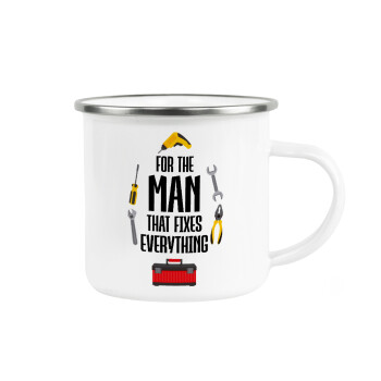 For the man that fixes everything!, Κούπα Μεταλλική εμαγιέ λευκη 360ml
