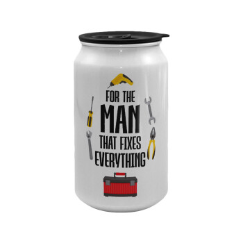 For the man that fixes everything!, Κούπα ταξιδιού μεταλλική με καπάκι (tin-can) 500ml