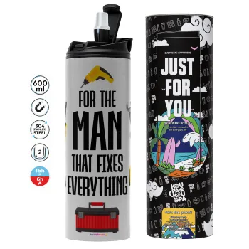 For the man that fixes everything!, Tumbler stainless steel GREY 600ml