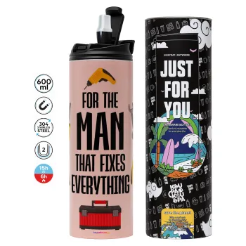 For the man that fixes everything!, Tumbler stainless steel PINK 600ml