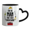 Mug heart black handle, ceramic, 330ml
