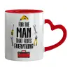 Mug heart red handle, ceramic, 330ml