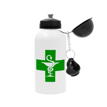 Φαρμακείο, Metal water bottle, White, aluminum 500ml