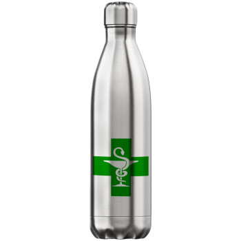 Φαρμακείο, Μεταλλικό παγούρι θερμός Inox (Stainless steel), διπλού τοιχώματος, 750ml