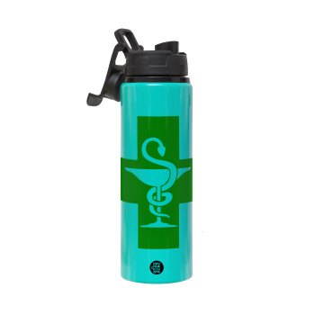 Φαρμακείο, Metallic water bottle with safety lid, 850ml aluminum