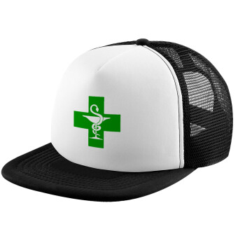 Φαρμακείο, Καπέλο Ενηλίκων Soft Trucker με Δίχτυ Black/White (POLYESTER, ΕΝΗΛΙΚΩΝ, UNISEX, ONE SIZE)