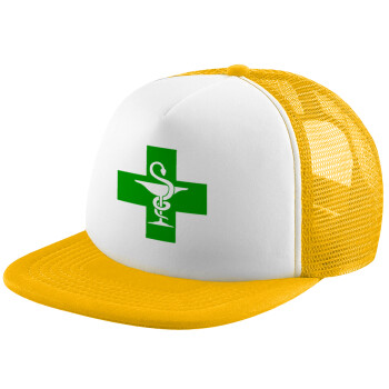 Φαρμακείο, Καπέλο Soft Trucker με Δίχτυ Κίτρινο/White 