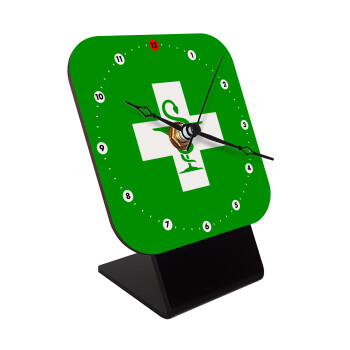 Φαρμακείο, Quartz Wooden table clock with hands (10cm)