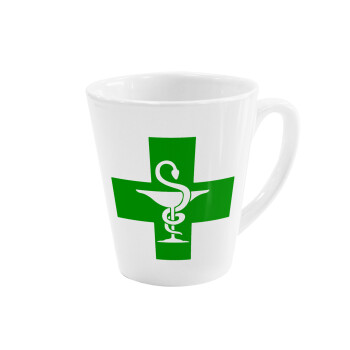 Φαρμακείο, Κούπα κωνική Latte Λευκή, κεραμική, 300ml
