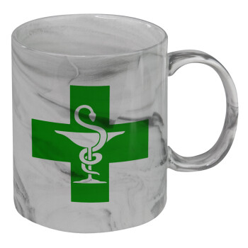 Φαρμακείο, Mug ceramic marble style, 330ml
