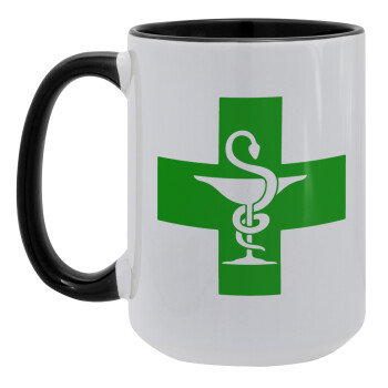 Φαρμακείο, Κούπα Mega 15oz, κεραμική Μαύρη, 450ml