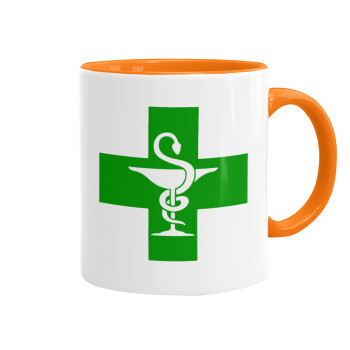 Φαρμακείο, Mug colored orange, ceramic, 330ml