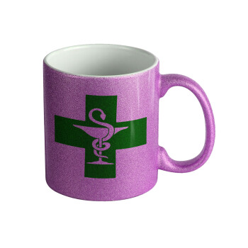 Φαρμακείο, Κούπα Μωβ Glitter που γυαλίζει, κεραμική, 330ml