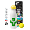 Tennis ball Metal mug thermos White, double wall, 550ml