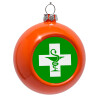Orange Christmas tree ornament bauble 8cm