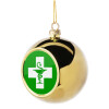 Golden Christmas tree ball ornament 8cm
