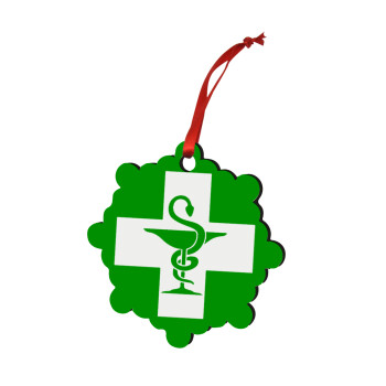 Φαρμακείο, Στολίδι Χριστουγεννιάτικο στολίδι snowflake ξύλινο 7.5cm