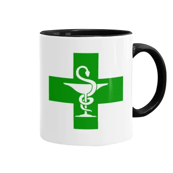 Φαρμακείο, Κούπα χρωματιστή μαύρη, κεραμική, 330ml