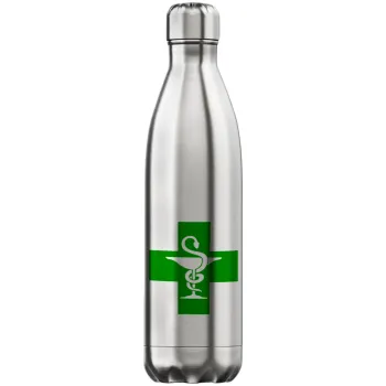 Φαρμακείο, Μεταλλικό παγούρι θερμός Inox (Stainless steel), διπλού τοιχώματος, 750ml