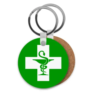 Φαρμακείο, Μπρελόκ Ξύλινο στρογγυλό MDF Φ5cm