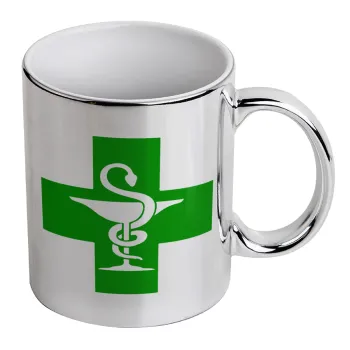 Φαρμακείο, Mug ceramic, silver mirror, 330ml