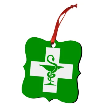 Φαρμακείο, Στολίδι Χριστουγεννιάτικο στολίδι polygon ξύλινο 7.5cm