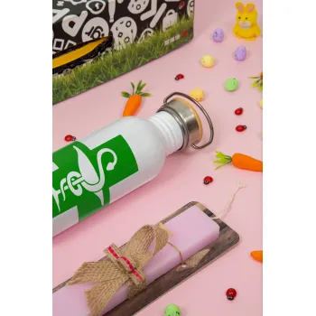 Φαρμακείο, Πασχαλινή Λαμπάδα με παγούρι μεταλλικό (620ml, stainless steel) & κερί αρωματικό πλακέ (30cm) (ΡΟΖ)