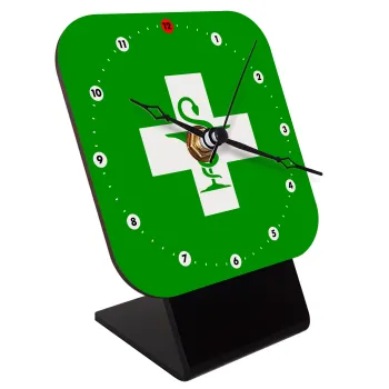 Φαρμακείο, Επιτραπέζιο ρολόι ξύλινο με δείκτες (10cm)