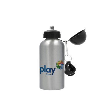 Play by ΟΠΑΠ, Metallic water jug, Silver, aluminum 500ml