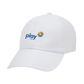 Play by ΟΠΑΠ, Καπέλο Ενηλίκων Baseball Λευκό 5-φύλλο (POLYESTER, ΕΝΗΛΙΚΩΝ, UNISEX, ONE SIZE)