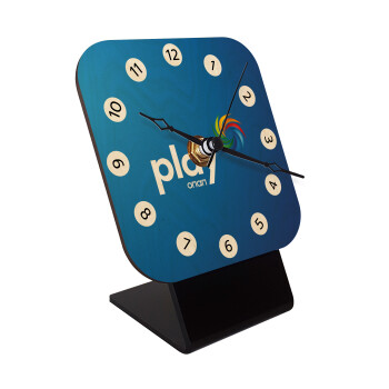 Play by ΟΠΑΠ, Επιτραπέζιο ρολόι σε φυσικό ξύλο (10cm)
