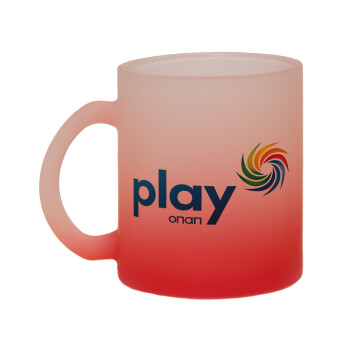 Play by ΟΠΑΠ, Κούπα γυάλινη δίχρωμη με βάση το κόκκινο ματ, 330ml