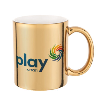 Play by ΟΠΑΠ, Mug ceramic, gold mirror, 330ml