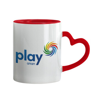 Play by ΟΠΑΠ, Mug heart red handle, ceramic, 330ml
