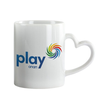 Play by ΟΠΑΠ, Mug heart handle, ceramic, 330ml