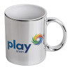 Mug ceramic, silver mirror, 330ml